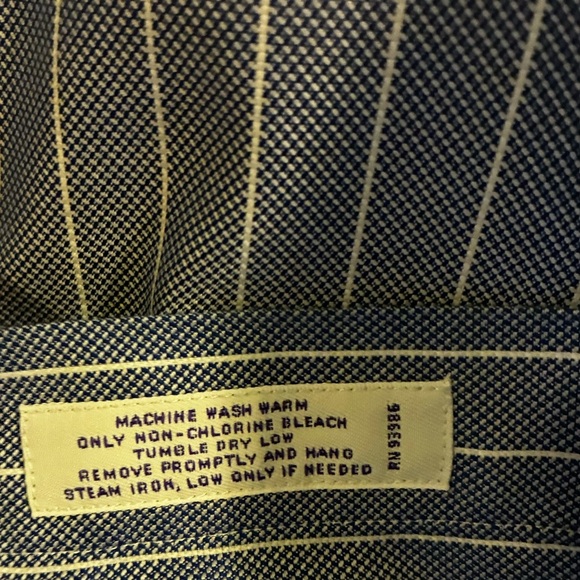 Brooks Brothers Blue Stripe Dress Shirt Button up 15.5” Neck Collar Office - Picture 4 of 5